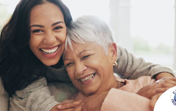 A happy, stress-free caregiver thriving in her career.